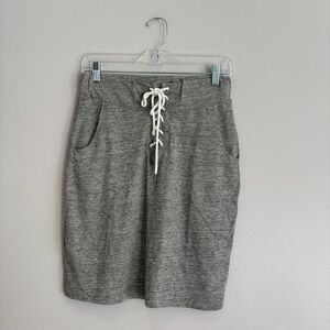 Majestic Filatures Gray Tee Pencil Skirt with Drawstring